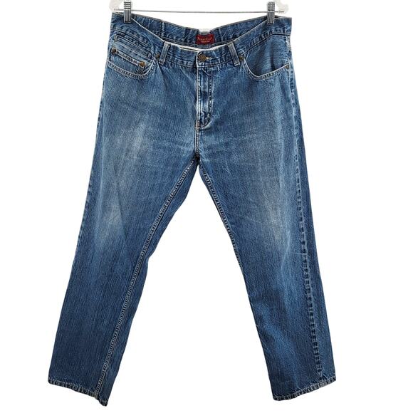 Vintage Perry Ellis Premium Denim Blue Jeans 5-Pockets Zip Fly Men's Size 36X32 - Picture 1 of 7